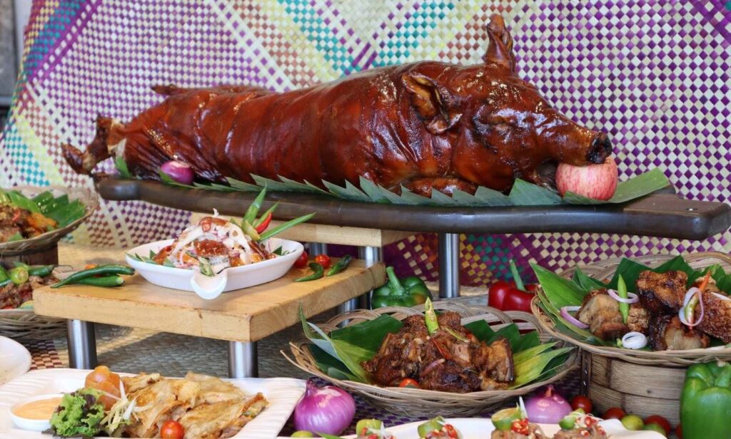 Devu Handa Rice Lechon Served at a Typical Filipino Handaan